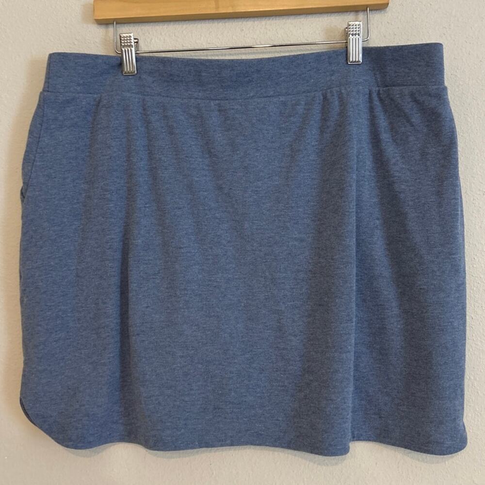 Croft & Barrow Women's Knit Skort Cotton Blend Dove Blue XXL - Picture 3 of 5